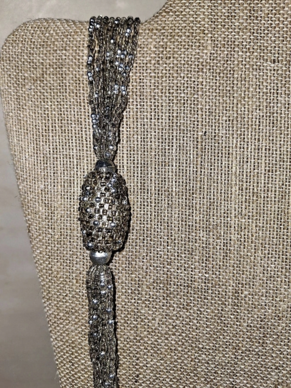 Silver Multi-Strand Statement Necklace - Picture 3 of 5
